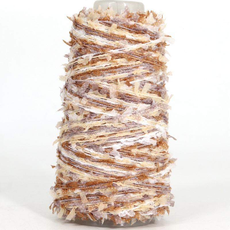 50G Rainbow Butterfly Paper Yarn Colorful Fancy Blend Partner Thread Hand Knitting Summer Baby Scarf Hat Doll Sweater Supplies