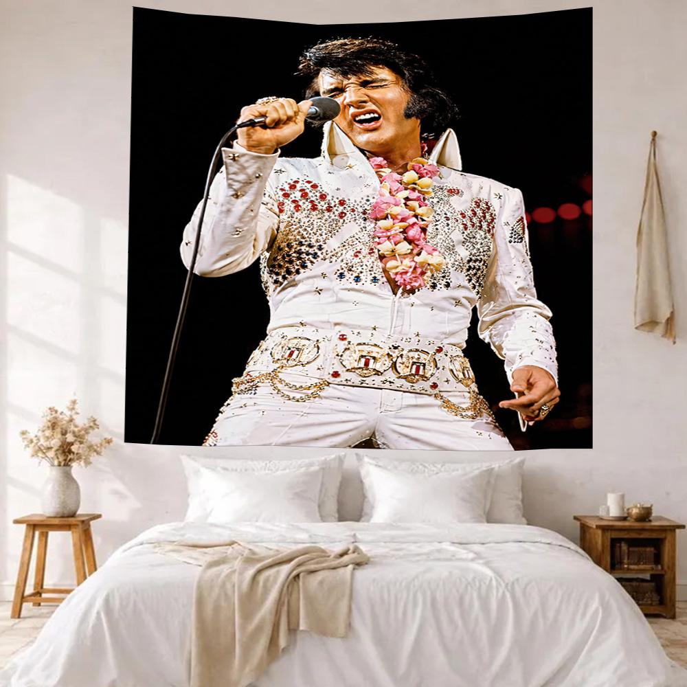 Elvis Wall Decor Tapestry Art For Pet Memorial Birthdaywedding Party Backdrop Family Gift