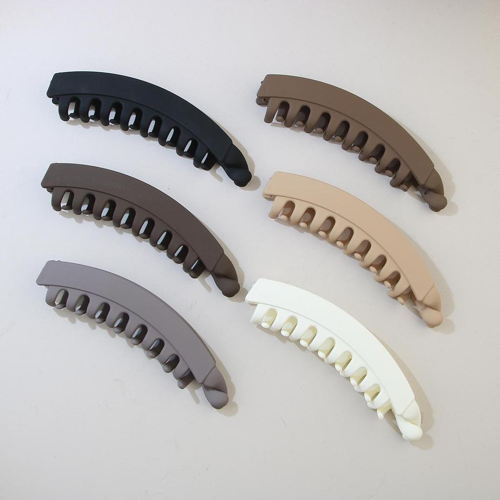 Large Frosted Minimalist Banana Clip for Thick Hair - Non-Slip Vertical Ponytail Clip, Women's Hair Accessory