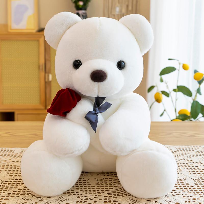 Premium Quality White Teddy Bear Plush Doll In Gift Box For Birthdays And Valentine's Day