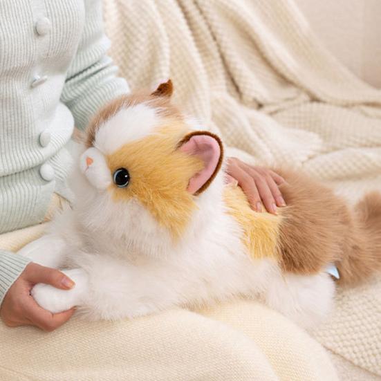 Реалистичная плюшевая игрушка сиамский кот со звуком, реалистичный котенок, мягкая игрушка-кукла, мяукающий интерактивный кот, декор