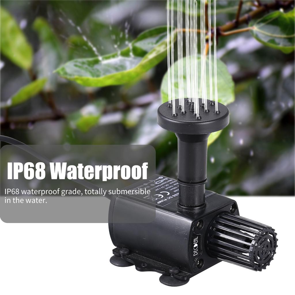 DECDEAL USB Brushless Water Pump with Nozzles Strainer Ultra quiet Mini DC5V Micro Brushless Water Oil Pump Waterproof
