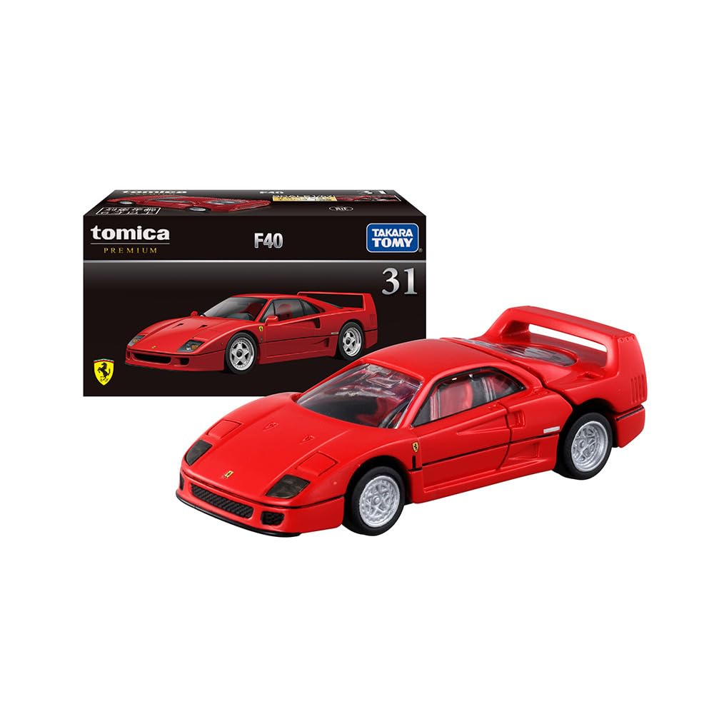 Takara Tomy Premium 31 Miniature Car Ages 6 and Meets Toy Safety ST Mark TOMICA TAKARA TOMY "Tomica F40" Toy, Unisex, Up, Boxed, Standards, Certified,