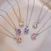 Женское красочное циркониевое геометрическое колье-подвеска - Новый дизайн, модная ключичная цепочка