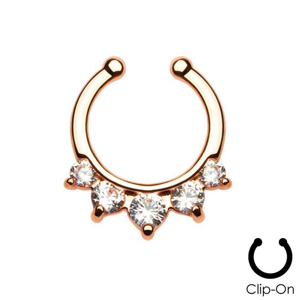 16 г стальной золотой фианит поддельный пирсинг септум смешанные стили ложный септум носовые кольца кликеры мужские украшения для тела пирсинг нариз дайт хеликс