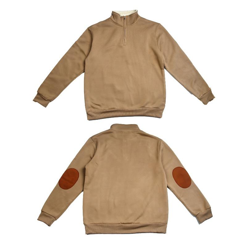 New Vintage Stand Collar Half Placket Men's Long Sleeve Sweatshirt, Casual Sports Pullover for Men