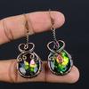 Rainbow & Mystic Topaz Earrings Gemstone Jewelry, 999 Copper Wire Wrapped Earrings, Handmade Beautiful Jewelry Earrings