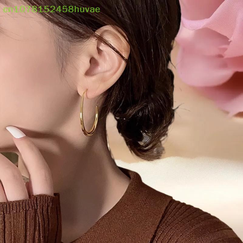 1 пара овальных серег, элегантные и универсальные женские серьги, простые серьги в ретро-стиле Гонконга, персонализированные