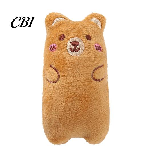 Kitten Teething Toy Stuffed Animal Catnip Toy, Soft Plush Cat Chew Cute Bear Duck Frog Enrichment for Indoor Cats Kittens