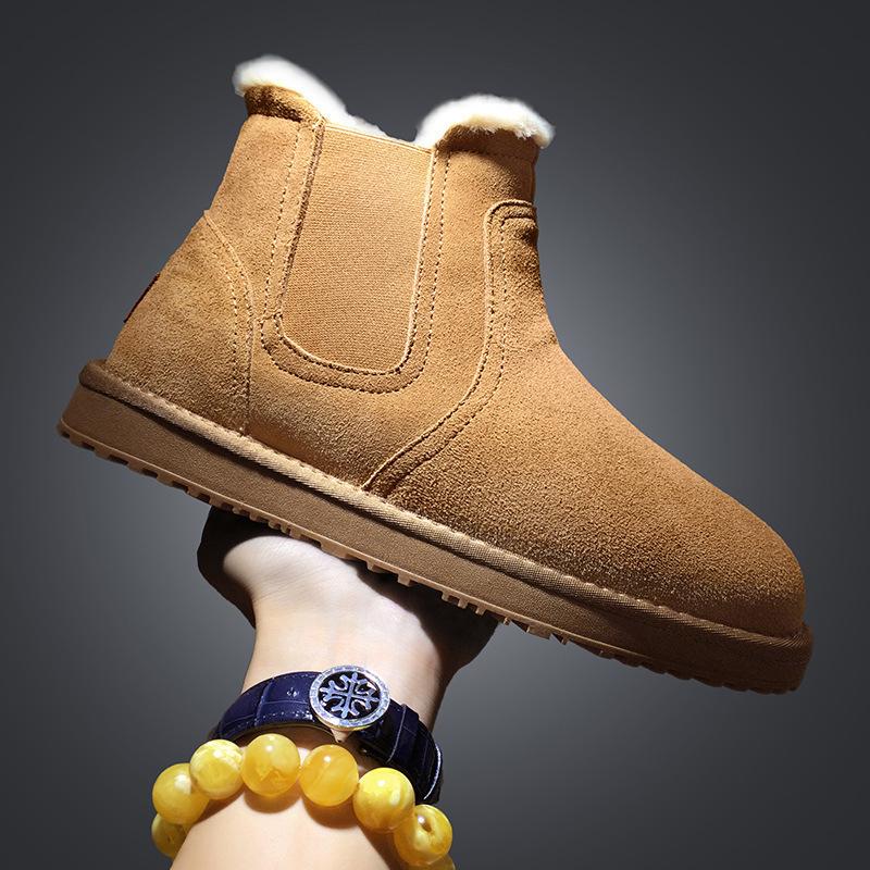 Зимние северные теплые кожаные зимние ботинки летняя мужская мода высокие бархатные хлопковые туфли для отдыха на природе повседневная модная обувь