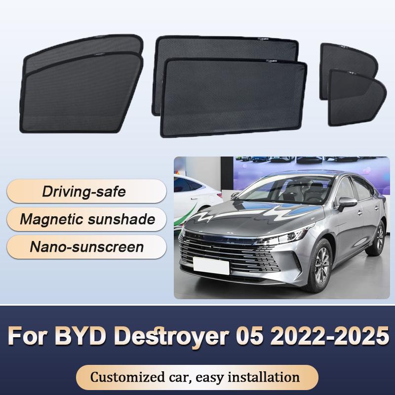 Автомобильные шторки от солнца для BYD Destroyer 05 2022-2025 Chazor, Магнитные шторки для защиты от солнца и приватности, Занавески на окна, Автоаксессуары