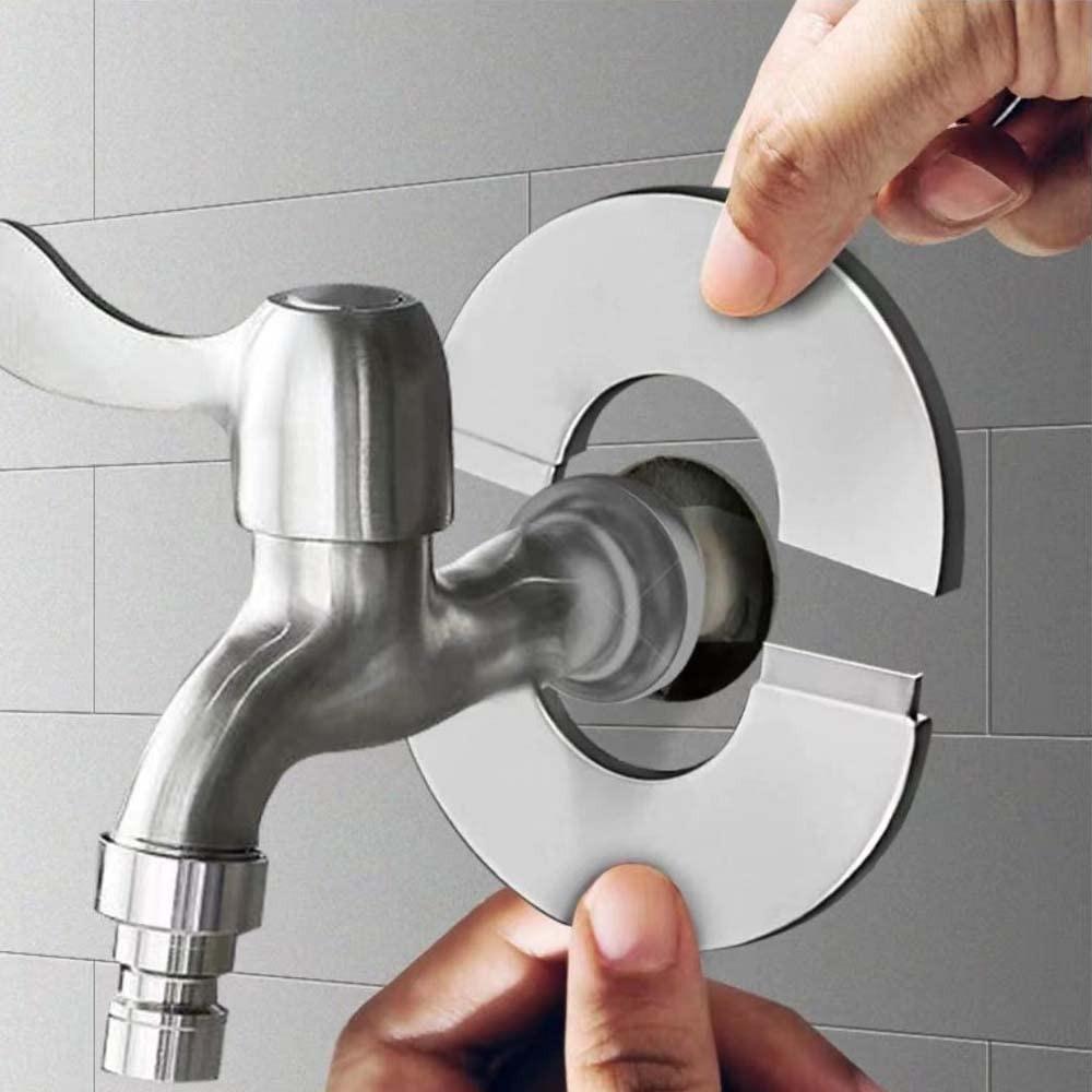 2 шт. Серебряная крышка из нержавеющей стали, круглая, самоклеящаяся, круглая, разделенная крышка для унитаза