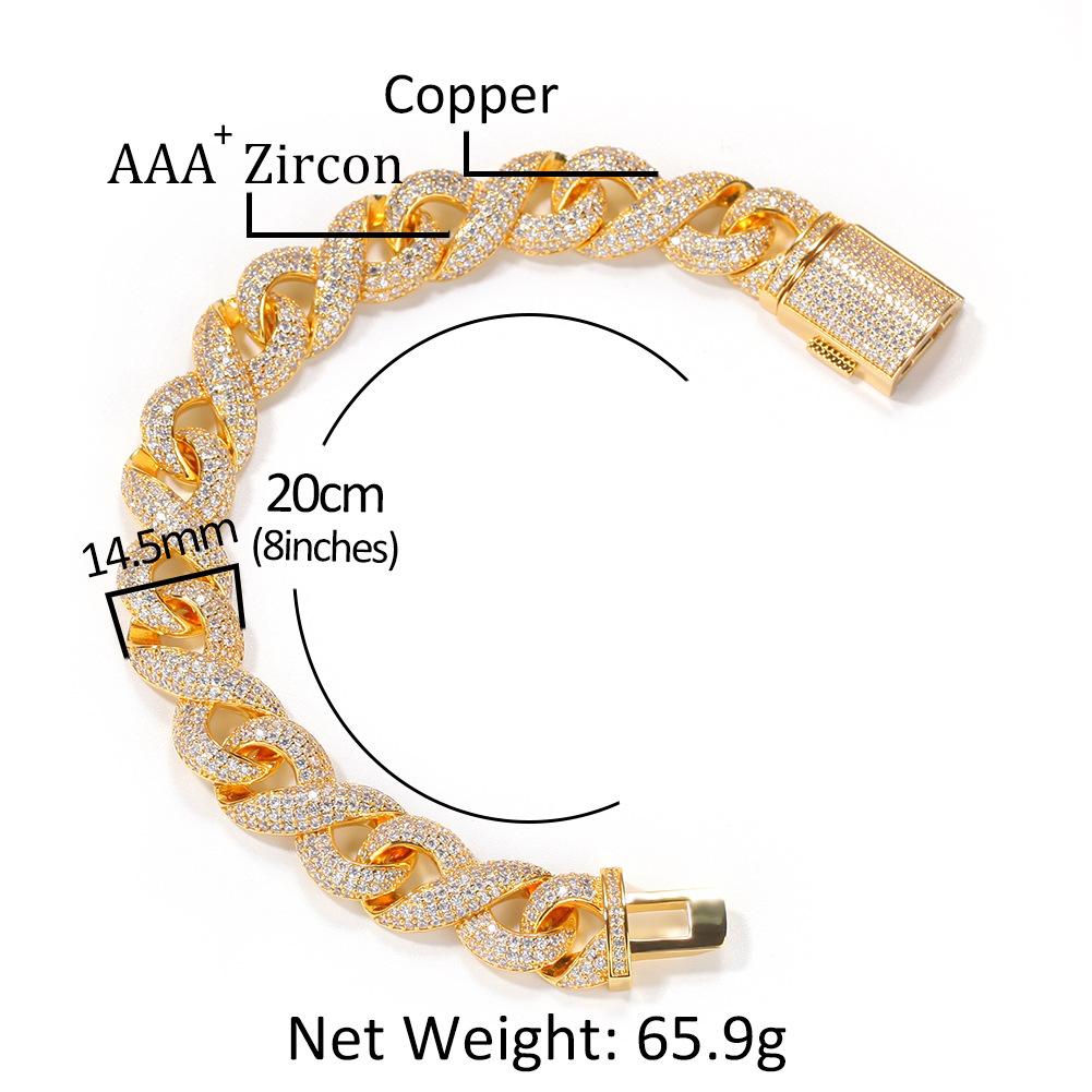 Geometric Zircon Unlimited Necklace Niche Design Sense Hip Hop Necklace Male Rap Collarbone Chain Accessories