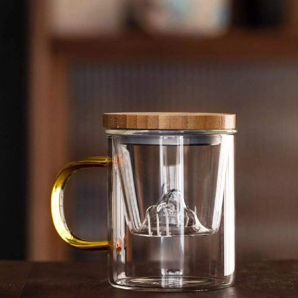 High Borosilicate Glass Tea Cups With Cover Water Cup Originality Water Separate  for Household