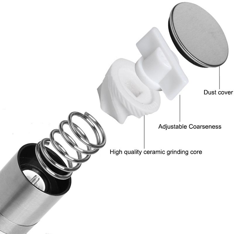 Мельница для соли и перца 2 в 1, ручная мельница из нержавеющей стали для соли и перца с регулируемой керамической мельницей для специй, кухонный инструмент