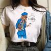 Летняя мода Coffee Girl Urban Base Shirt Круглый вырез Чистый хлопок Короткие рукава Женские футболки Женские