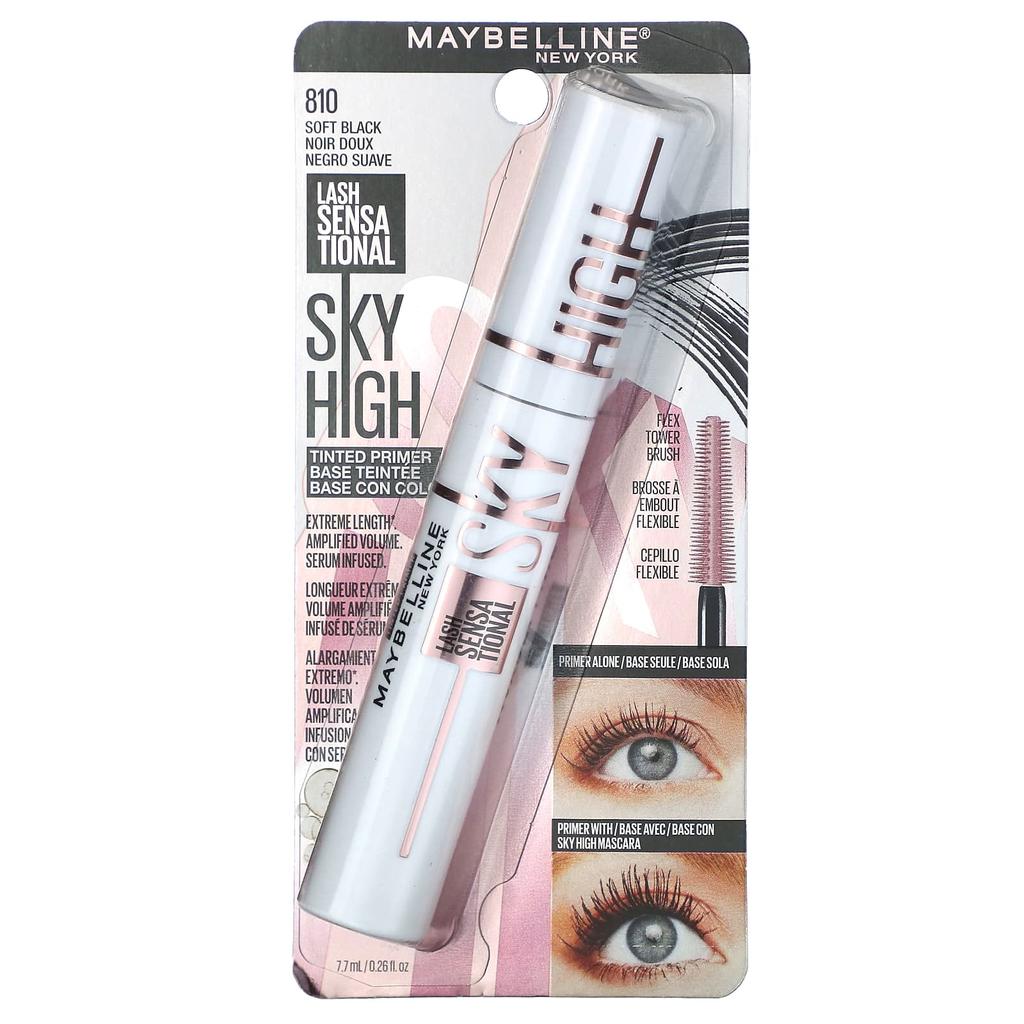 Maybelline Lash Sensational, Sky High Тонирующая основа, 810 Мягкий черный, 7,7 мл (0,26 жидких унций)