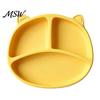 Suction Food Bowl for Kids Silicone Plate Toddlers, Cute Bear Shape Unbreakable Divided Toddler Dishes Baby Bowl, Non Slip Feeding Tray Infants