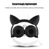 CL107 Cat Ear Foldable Music   USB Headphone Earphone with LED Light for PC Mobile Phone