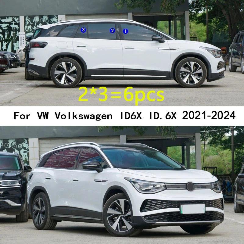 Car TPU/Glossy Mirror Pillar Post Cover For VW Volkswagen ID6X ID.6X 2024 Door Trim Window Molding Stickers Plate