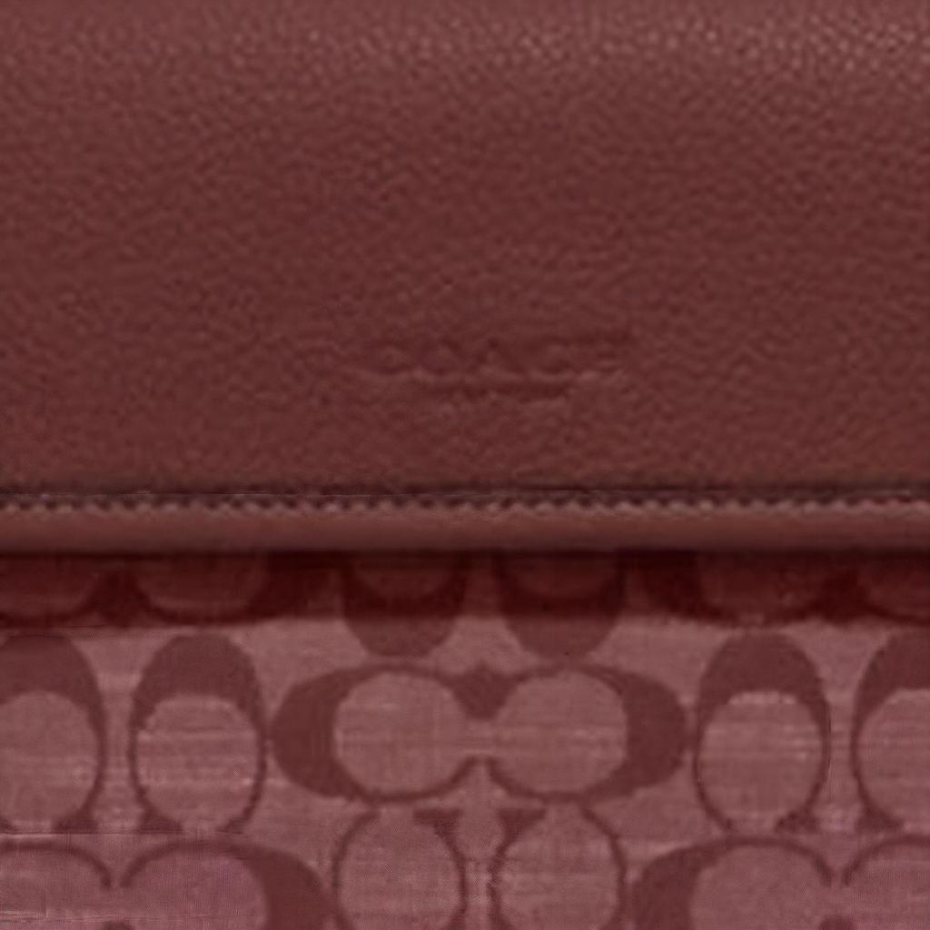 New COACH Turner Fabric With Cow Leather Shoulder Bag, Crossbody Bag Medium Women's Burgundy CH828-B4WN