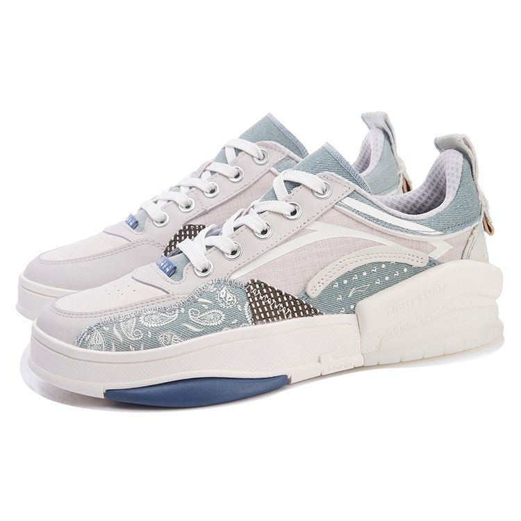 Кроссовки Li Ning Wei Wu Zen из двухслойной коровьей кожи, модные повседневные, нескользящие, износостойкие, сбалансированные, легкие, дышащие, с низким верхом, для скейтбординга AGCR213-2