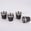 Оригинальный stainless steel стаканчик для шотов 30 мл, обтянутый кожей, СССР - Маленький бокал для вина, барная посуда