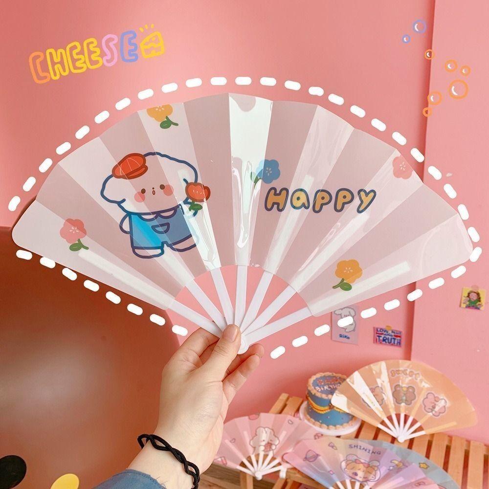Gifts Folding 7-fold Fan Cartoon Cartoon Folding Fan Cute Hand Held Fan