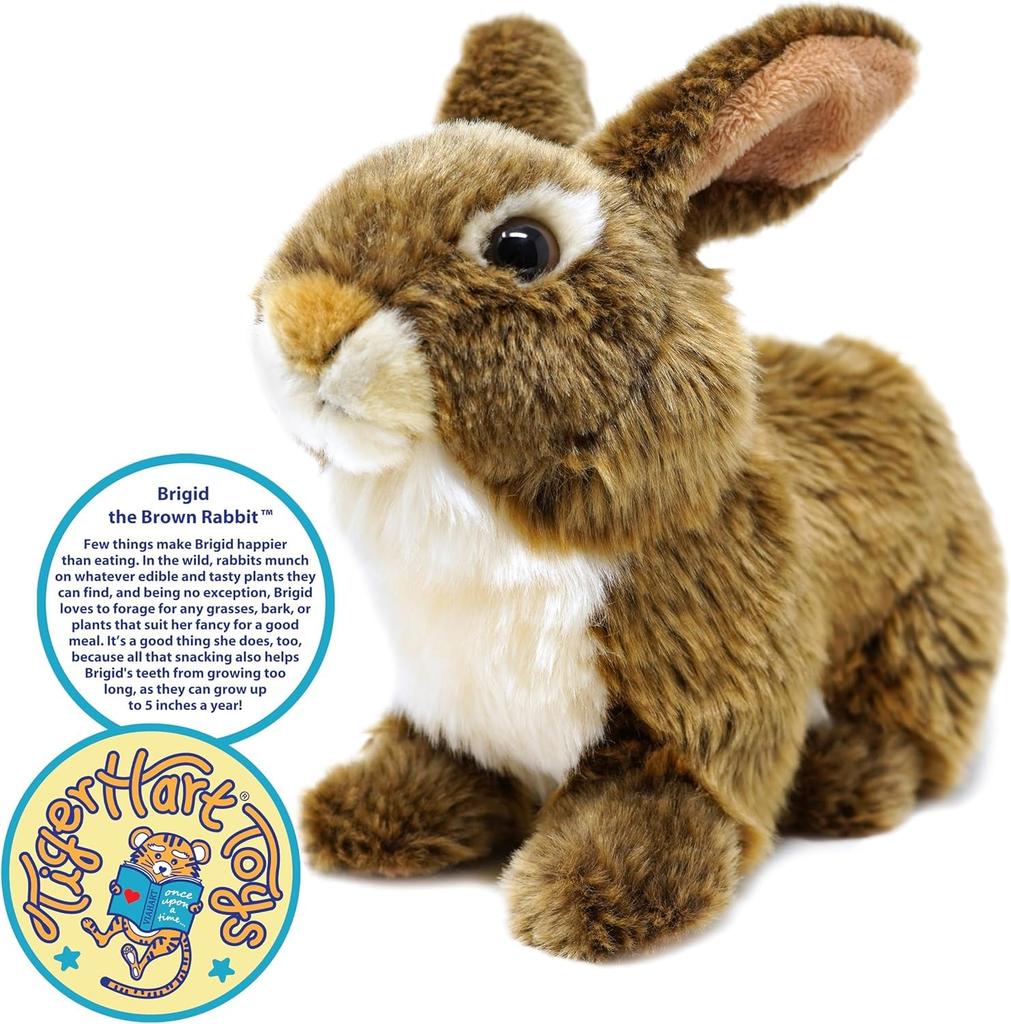 VIAHART Brown Rabbit Bridget Plush Toy Brown M Size (approx. 25cm) Fluffy and Soothing Rabbit Toy Washable Plush Toy