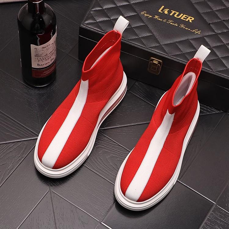 Модные новые кроссовки-носки из сетки с высоким верхом, модные черные дизайнерские мужские слипоны, роскошные мультяшные вулканизированные туфли A11