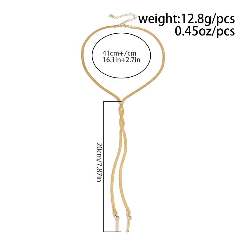 Крутое минималистичное медное ожерелье-цепочка в виде змеи для женщин, модное плетеное ожерелье с кристаллами и длинной кисточкой на ключицы, ожерелья, ювелирные изделия
