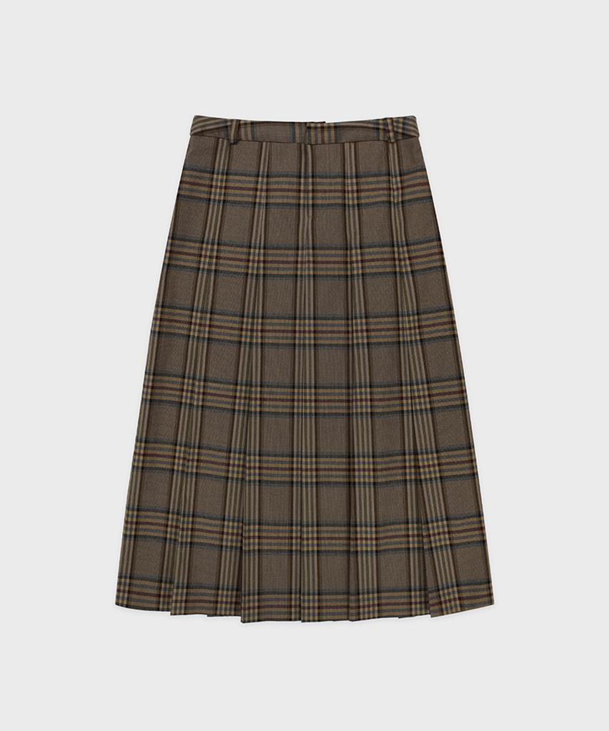 Sinun Sinoon Pleated Maxi Skirt (Check)
