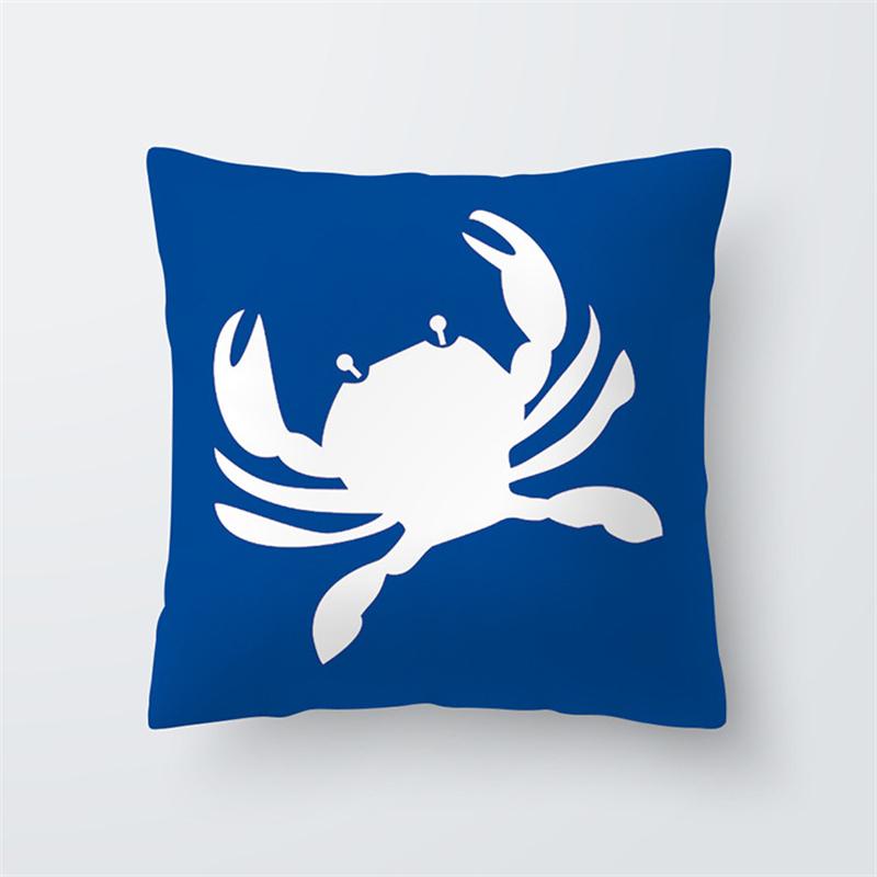 Синий океан морская звезда био принт узор наволочка для дома гостиная диван украшения квадратная подушка наволочка 45x45 см