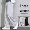 Мужские летние широкие серые спортивные штаны свободного кроя