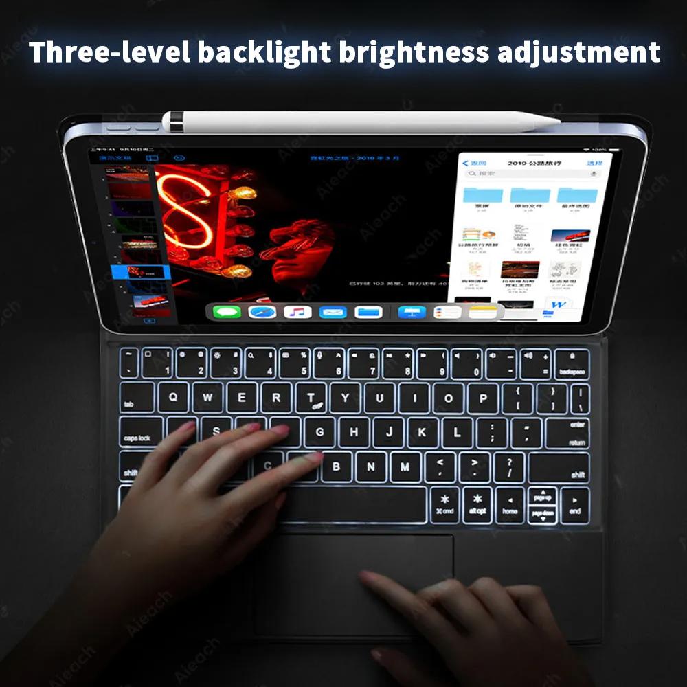 Кожаный чехол для Apple Magic Keyboard iPad Air 4 5, чехол для iPad Pro 11 12,9, чехол для iPad 10-го поколения Mini 6, чехол с клавиатурой и трекпадом с плавающим дизайном