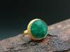 Emerald Round Gemstone Ring, Yellow Gold Ring, Statement Jewelry, Ring For Sale, Birthday Gift, Designer Ring, 925 Silver Ring