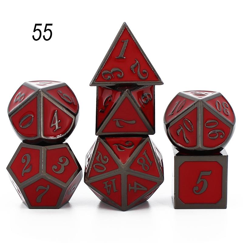Набор из 7 предметов, набор металлических кубиков D&D, бархатный мешочек D20 D12 D10 D% D8 D6 D4, игральные кости DND, ролевые игры, настольные игры, набор кубиков дадо, металлические игральные кости