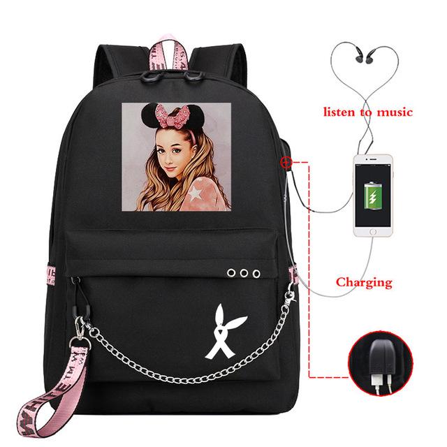 Mochila Ariana Grande, маленький рюкзак, женские рюкзаки, милые школьные сумки для девочек-подростков, рюкзак для ноутбука