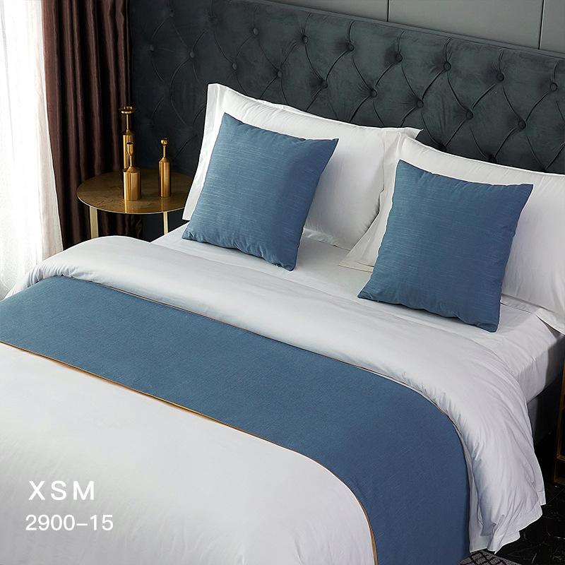 Скандинавские однотонные дорожки для кроватей, простота, хлопковые и льняные дорожки для свадебной комнаты, покрывало для флага на кровать, украшение для отеля, полотенце для хвоста кровати