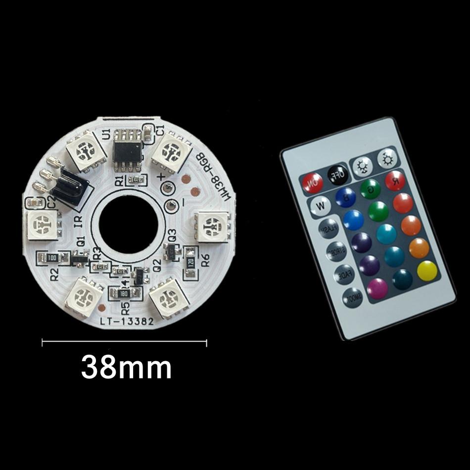 5V LED Lights Plate 4 Modes Color RGB Lamp Board 2W Colorful Gradient Sour IR 24-Key Wireless Remote Switch on/Off Control