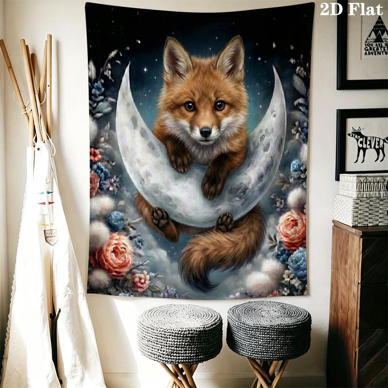 cute animal Wall Tapestry Aesthetic Wall Hanging Printed Fabric Blanket Decorative Tapestries for Bedroom Living Room Home Decor