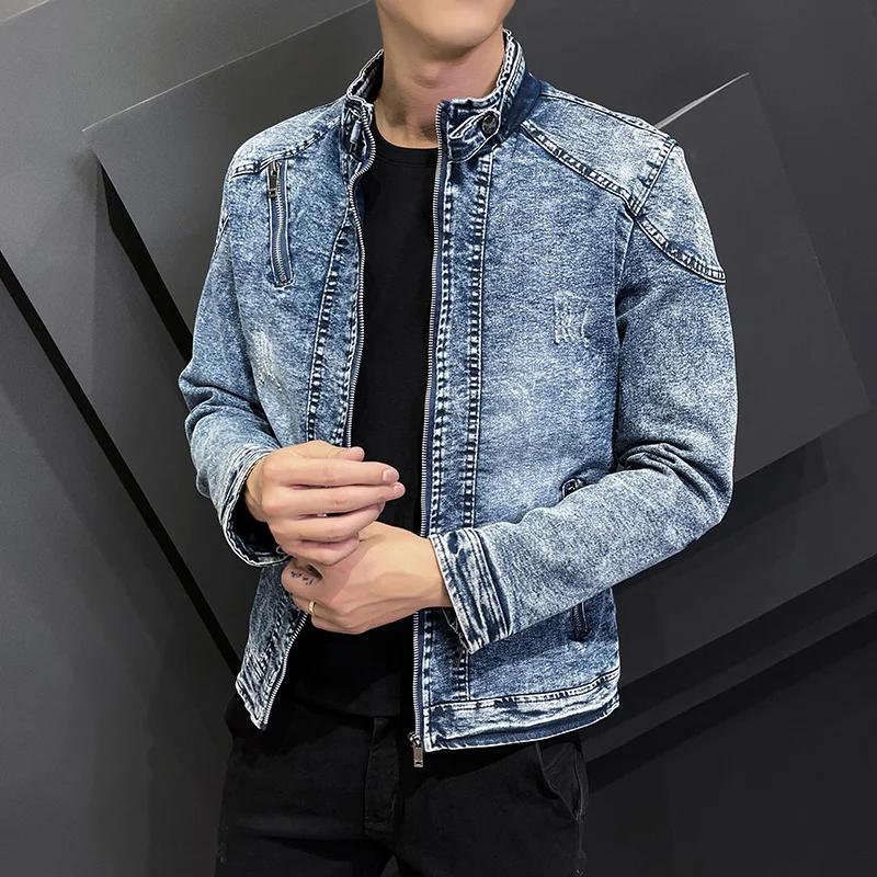Модные зимние джинсовые куртки для мужчин, верхняя одежда, теплые джинсовые пальто, мужские ретро-узкие джинсовые куртки на молнии, более плотные джинсовые куртки
