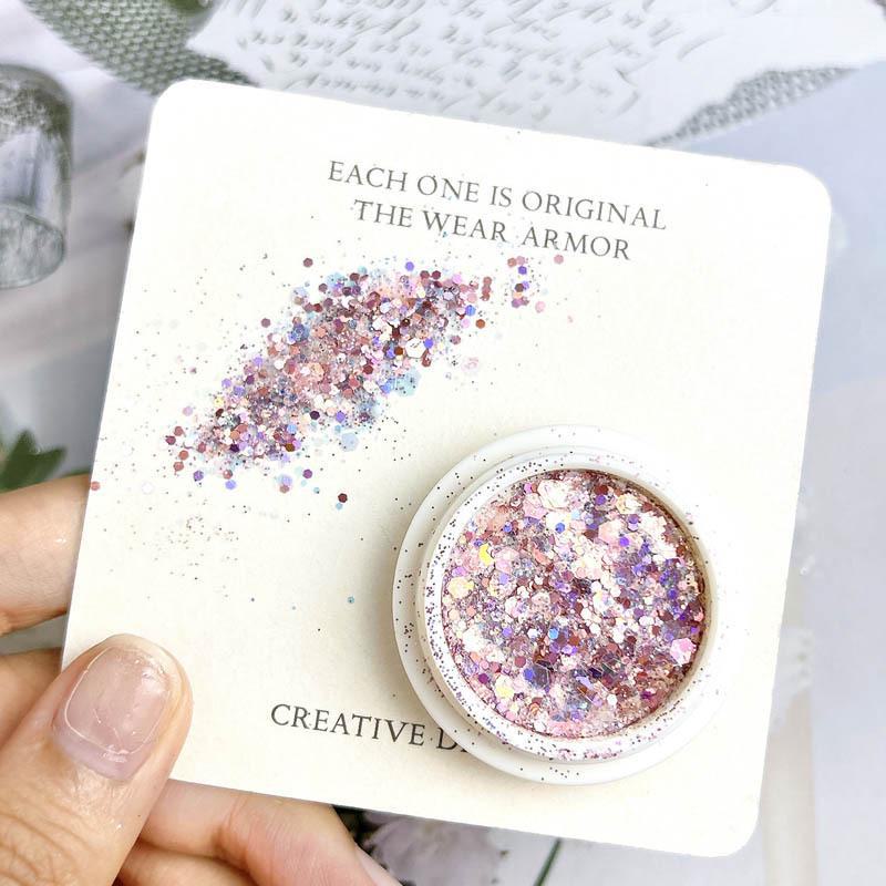 Блестки для дизайна ногтей Fairy Eyes - Сетчатый красный градиентный глиттер - Корейские крупные блестки - Макияж глаз - Дизайн ногтей