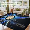 Crystal Velvet Square Rug Custom NameInter Milan Pattern Non Slip Home Floor Decor Rug
