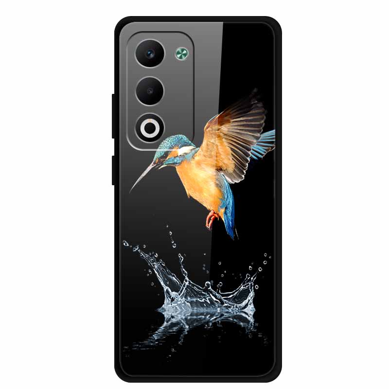 Glass Back Cover For Oppo A5 5G 2025 Phone Case 6.67" Hard Tempered Glass Case For Oppo A5i Pro 4G Case A5iPro Soft Bumper Shell