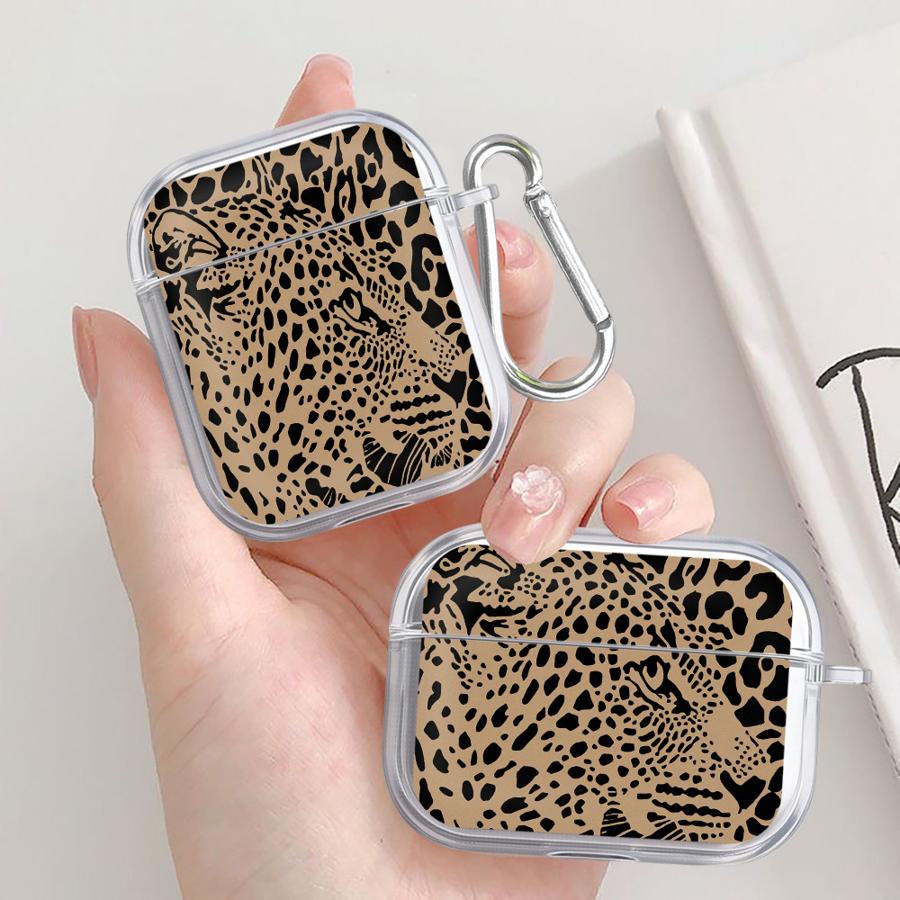Модный чехол с леопардовым принтом для Airpods 4 2 Pro 3 Pro3 Pro2 1 Прозрачные чехлы-крышки для наушников