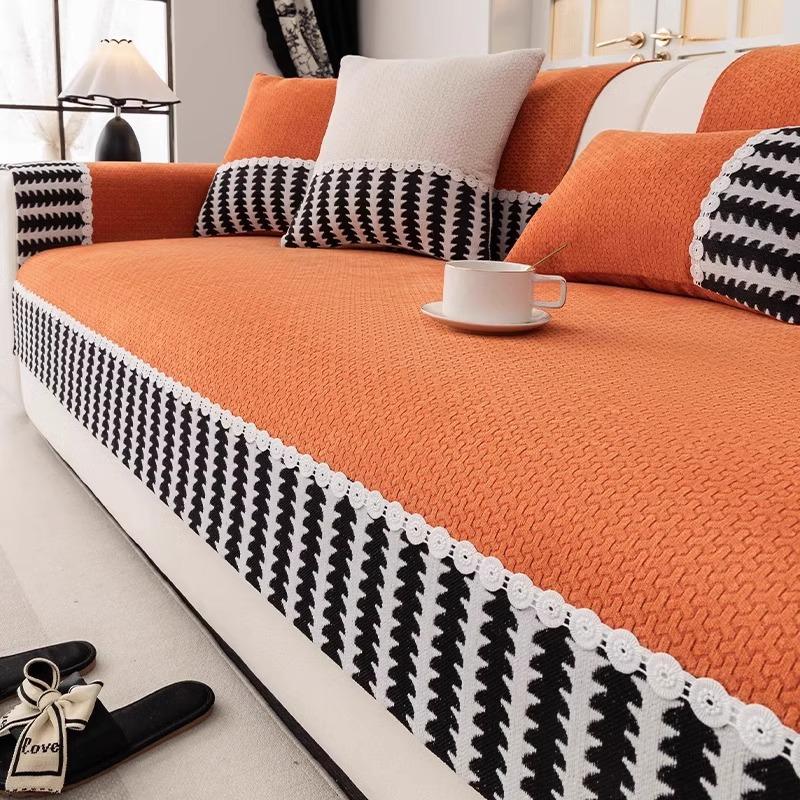 New Chenille Sofa Cushion, All-Season Non-Slip Seat Cushion, High-End Straight Row Sofa Cover Cover Cloth