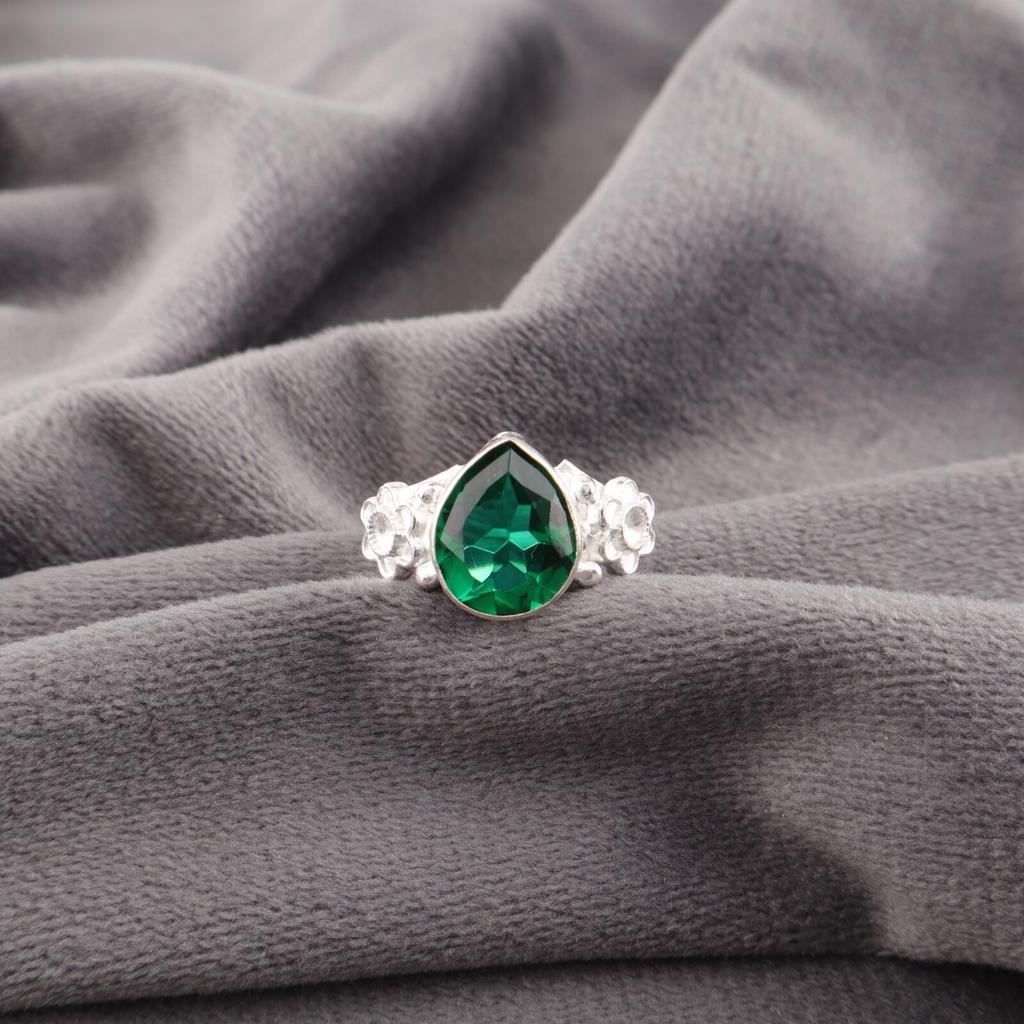 Хромдиопсид Драгоценный камень 925 Стерлинговое серебро Ювелирные изделия Ручной работы Модное кольцо RR-59-5