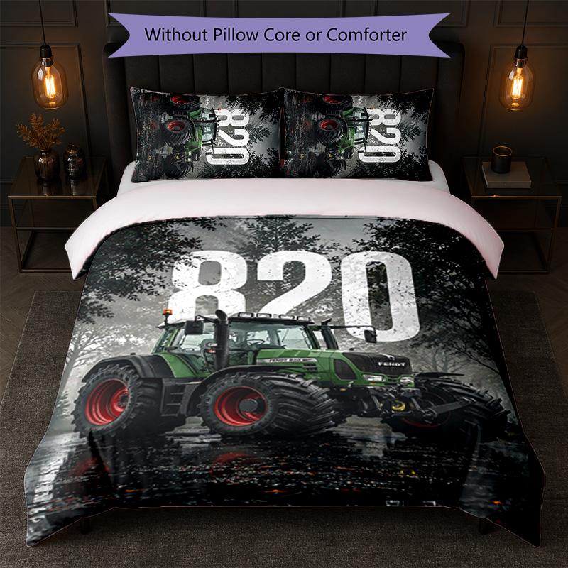John Deere Print 3Pcs Duvet Cover Set 1 Duvet Cover and 2 Pillowcases Soft Bed Linen For Household Bedroom