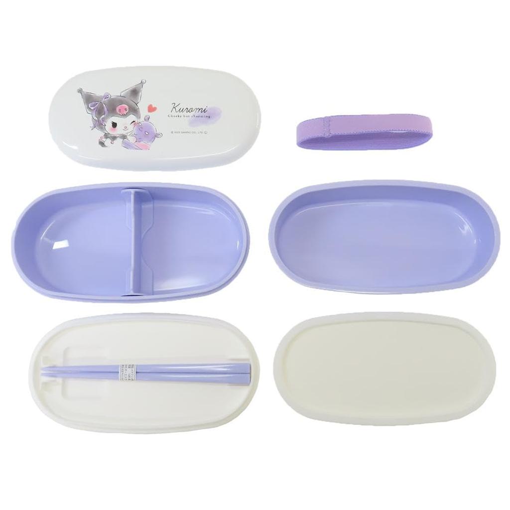 Kamio Japan Kuromi Овальный ланч-бокс бенто для микроволновки 053020 Двухъярусный контейнер, Контейнер,